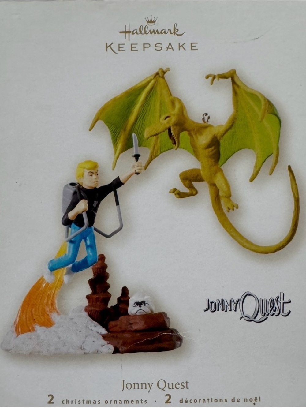 Hallmark Keepsake Jonny Quest 2-Piece Christmas Ornament Set NIB Vintage Cartoon